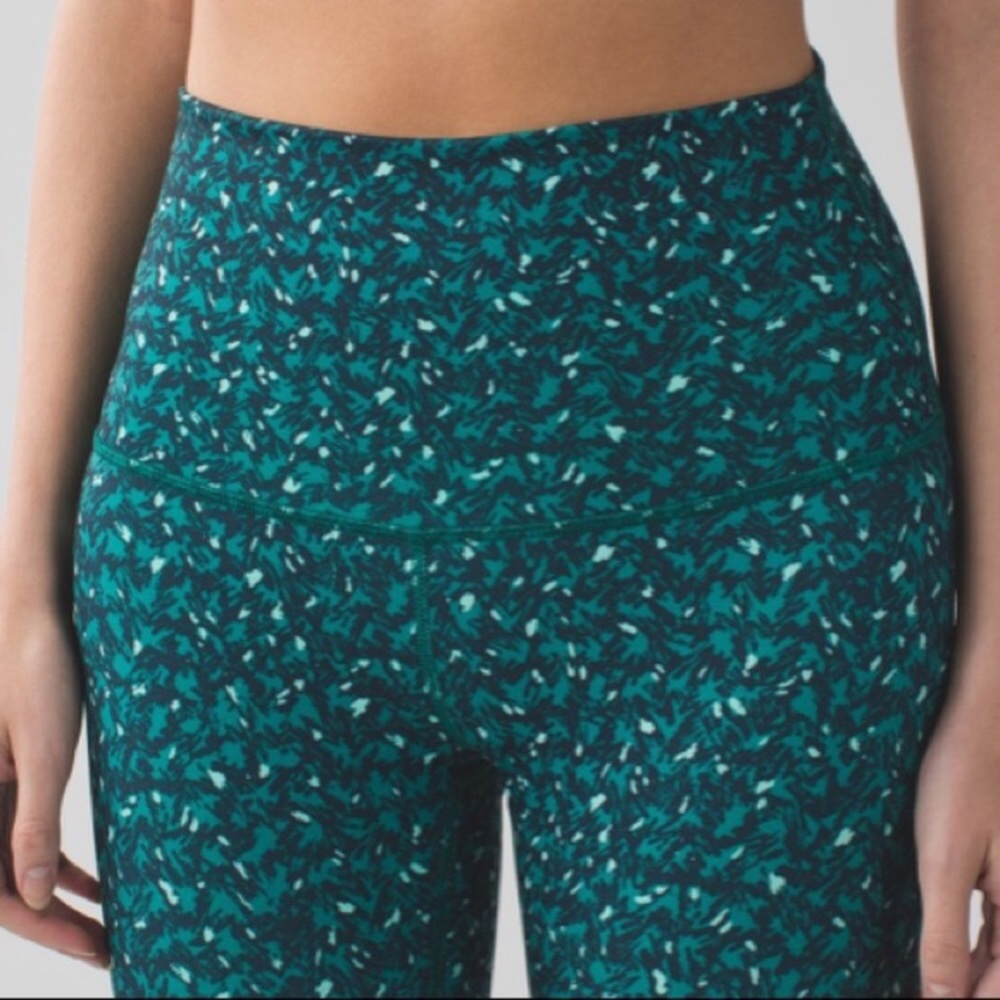 Lululemon Wunder Under Pant High Rise Mountain Peaks Black Forage Teal 4